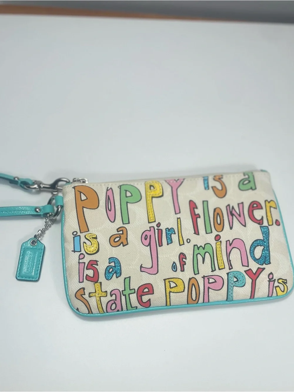 Coach Poppy is Love Wristlet Multicolored RARE EUC - Picture 7 of 13